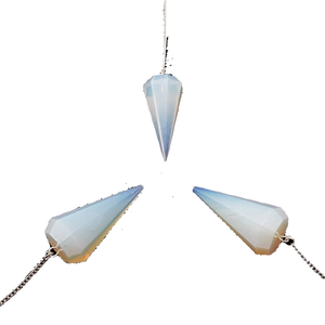 Péndulo de opalito de alta calidad, piedra preciosa de cristal Natural, cono facetado, Péndulo de radiestesia para péndulos curativos de Reiki a la venta - Product Image 6