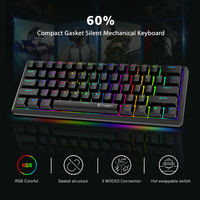 Yüksek kaliteli conta mekanik oyun klavyesi kablosuz siyah RGB arkadan aydınlatmalı ergonomi mekanik oyun klavyesi