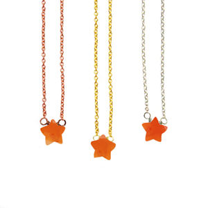 Dainty Gemstone Necklace 10mm Star Gemstone Wire Wrapped 925 Sterling Silver Rose Gold Plated Chain Double Loop Silver Necklaces - Product Image 3