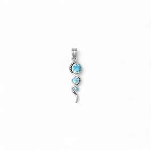 Vente en gros de pendentif minimaliste en argent sterling 925 massif pour femme en topaze bleue naturelle serti de pierres précieuses à facettes - Product Image 2