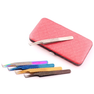 Pinzas de extensión de pestañas no corrosivas duraderas de Punta puntiaguda de acero inoxidable Antiestático de Color personalizado aislamiento - Product Image 3