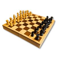 Boîte à échecs de luxe de haute qualité avec des pièces d'échecs en plastique allemand et un plateau pliable en MDF écologique fait à la main