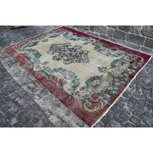 Clásico rojo Beige 6,6X9,4 pies Kilim alfombra de poliéster hecha a mano área grande rectángulo pasillo diseño abstracto 10mm alfombras turcas habitación - Product Image 3