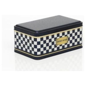 Caja de almacenamiento de metal rectangular de tablero de ajedrez de 1.6L 115x190x80mm - Product Image 1