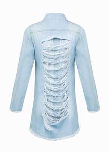 Conjunto de Chaqueta sin Mangas de Mezclilla de Algodón para Mujer, Estilo Casual, para Primavera/Verano, Color Sólido, con Bolsillos - Product Image 6