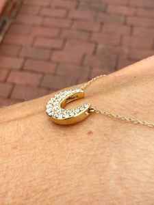 Collar de Cadena de 18 Pulgadas con Colgante de Luna Creciente de Diamante Natural de 0.25 Quilates, Minimalista y Elegante, de Oro Amarillo de 14 Quilates, para Mujer y Hombre, Joyería Fina - Product Image 2