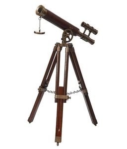 Télescope décoratif en métal de luxe avec finition nautique vintage, conçu pour une présentation intérieure élégante - Product Image 3