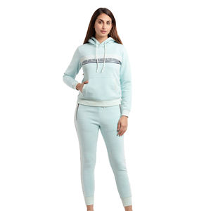 ชุดวอร์มโอเวอร์ไซส์สำหรับผู้หญิง พร้อมโลโก้สั่งทำ ผ้าผสมโพลีเอสเตอร์/คอตตอน ระบายอากาศได้ดี เหมาะสำหรับใส่เล่นกีฬาและสวมใส่ลำลอง - Product Image 1