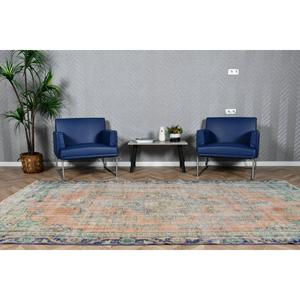 Alfombra Turca Vintage de Lana Azul, 5.3x9.7 pies (163x296 cm) - Product Image 3