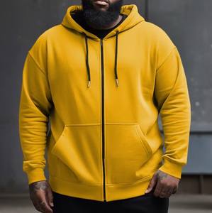 Sweat à capuche zippé pour homme à manches longues, en molleton de coton épais de qualité supérieure, coupe ample, style mode - Product Image 3