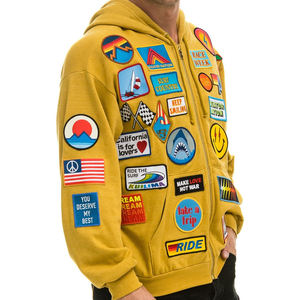 Sudadera con Capucha para Hombre, 100% Algodón Grueso, con Parche Bordado Personalizado, Cierre de Cremallera, Estilo Urbano Extragrande para Invierno - Product Image 2