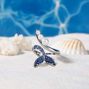 Bague éternité Jeulia Dancing by the Moonlight en argent sterling avec fausses perles et motif queue de sirène - Product Image 5