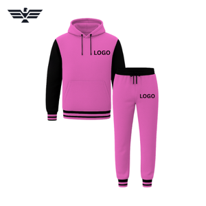 Unisex de alta calidad de gran tamaño de lana sólido personalizado Varsity chándal Casual Pull Hoodie Jogger pantalones conjunto Otoño/Invierno - Product Image 1