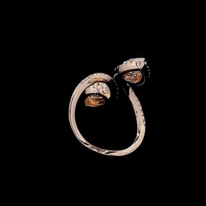 แหวนหมั้นเพชรขนาด2.11กะรัตแหวนลูกแพร์ตัด VVS-VS ชัดเจนสี E-F 14K โรสโกลด์เครื่องประดับชั้นดีผ่านการรับรองจริยธรรม - Product Image 2