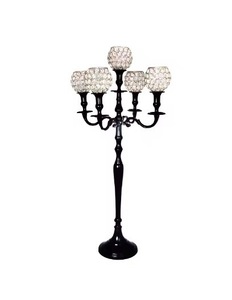 Elegante candelabro de boda de cristal de hierro de Metal de estilo Ins para candelabros decorativos de Navidad cuencos de velas otras velas - Product Image 1