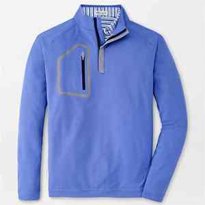 OEM personnalisé hommes 1/4 Zip pull-over sweat couleur unie décontracté à capuche en polyester pour l'hiver - Product Image 6