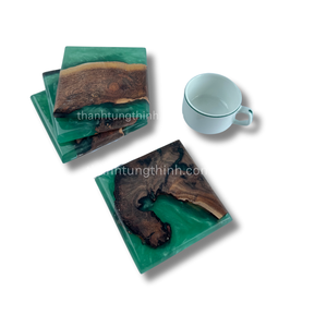 Posavasos de resina de madera Natural de Venta caliente artesanías de resina para utensilios de cocina y decoración del hogar - Product Image 2