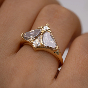 Luxury Gold Tone Princess Cut <b>Crystal</b> <b>Ring</b> Sparkling CZ Engagement Wedding <b>Ring</b> for Women - Product Image 3