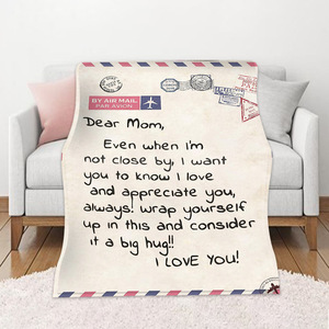 Custom Printed Love Envelope Flannel Throw Blanket for <b>Sofa</b> <b>Bed</b> Soft Fleece Couch Blanket - Product Image 1