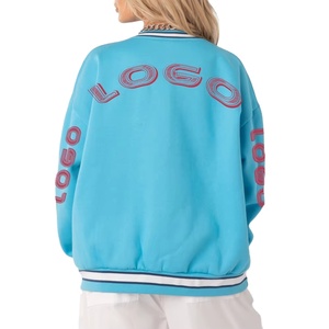 Calidad Premium Unisex 100% algodón grueso GSM sudadera de gran tamaño bordado cuello redondo en blanco hombres sudadera cómoda - Product Image 4