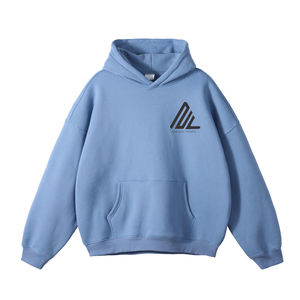 เสื้อฮู้ดผ้าคอตตอนมีฮู้ดผ้า100% สำหรับผู้ชายผ้าคอตตอนมีลายแบบเรียบสำหรับฤดูหนาวออกแบบได้ตามต้องการ - Product Image 1