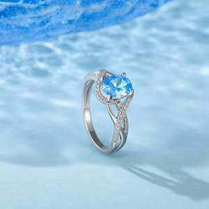 Anillo Ajustable Ovalado con Piedra de Nacimiento Chapado en Oro Rosa Jeulia para Aniversario - Product Image 4