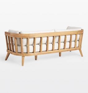 Canapé d'extérieur en teck avec coussins, fabriqué en Indonésie - Product Image 2