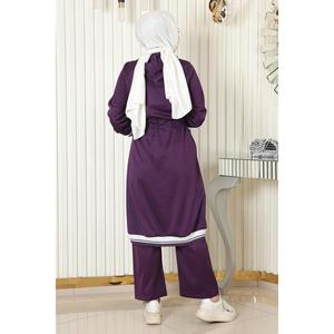 Ensemble en tissu éponge à capuche Mor MSW19196-3, pantalon décontracté coupe ajustée, hauts longs et courts pour l'automne et l'hiver, commande minimum de 3 pièces - Product Image 4