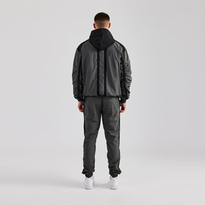 ชุดกีฬาผู้ชายสไตล์โมเดิร์นสำหรับกิจกรรมกลางแจ้ง เสื้อฮู้ดกันลมแบบมีเชือกผูก กางเกงทรงสอบเข้ารูป สไตล์ทันสมัย - Product Image 5