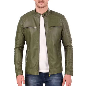 Veste en cuir véritable de haute qualité pour hommes, design personnalisé, col montant solide, chauffante pour l'extérieur, veste d'hiver, High Street New - Product Image 1