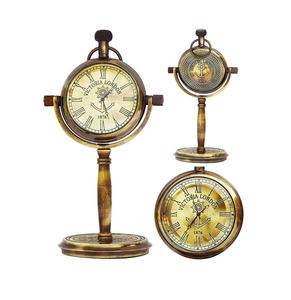 Proveedor al por mayor antiguo vintage náutico latón soporte reloj de mesa fabricante de relojes - Product Image 1