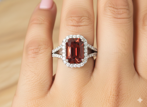 พลอยโกเมนเฮสโซไนท์ธรรมชาติทำจากดอกกุหลาบเจียระไนเหลี่ยมเพชรพลอยอัญมณีอัญมณีรักษาแบบ100% - Product Image 5