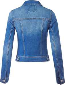 Nouvelle collection : Blouson en jean pour femme, design tendance, manches longues, bouton unique, style cowboy, vente chaude - Product Image 2