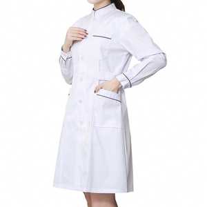 Wholesale Nursing Scrub <b>Skirt</b> Nurse Dress Custom Long Sleeves Hospital Scrub Dress - Product Image 4