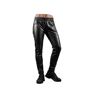 กางเกงหนัง PU ทรงตรง สไตล์สตรีทแฟชั่น เอวยืดหยุ่น ระบายอากาศได้ดี เป็นมิตรกับสิ่งแวดล้อม สำหรับผู้ชาย - Product Image 3