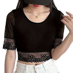 Personnalisé 2025 dames solide haut court t-shirts grande taille vierge recadrée t-shirts à vendre - Product Image 1