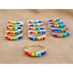 Vibrant Beaded Fashion <b>Rings</b> Gold and Silver Plated for Resale - Product Image 1