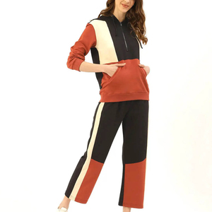 Ensemble de survêtement pour femmes de qualité supérieure, col rond, taille plus, orange, décontracté, confortable, 2 pièces - Product Image 6