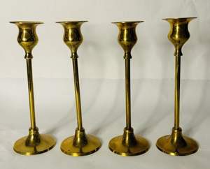 Portavelas de latón con forma de acabado redondo, portavelas doradas, candelabro de Metal - Product Image 4