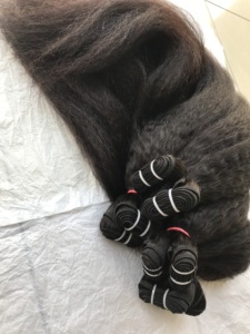 100% Remy brasileño cutícula alineada Kinky Straight Machine Weft solo donante humano sin procesar Raw Temple Paquete de cabello humano - Product Image 2