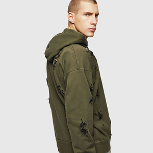 เสื้อฮู้ดแมงมุมสำหรับผู้ชายแนวสตรีทเย็บปะติดผ้าแอซิดวินเทจสำหรับฤดูหนาวโลโก้ตามสั่ง - Product Image 2