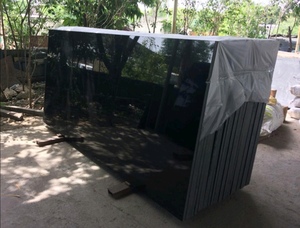 Venta directa de fábrica, forma personalizable, losa de granito negro azabache con diseño único, azulejo de granito externo pulido de alta calidad - Product Image 4