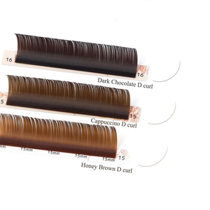 Bandejas de pestañas de color marrón oscuro de alta calidad, base esponjosa de volumen ruso, prefabricadas, kit de extensión de pestañas, OEM personalizado, venta al por mayor - Product Image 1