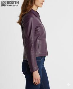 Chaquetas de Cuero para Mujer al por Mayor 2025, Tejidas, de Lona, Transpirables, de Alta Calidad, Ropa de Invierno Personalizada - Product Image 6