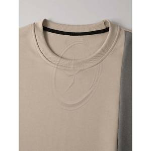 Sweat-shirt homme décontracté imprimé couleur bloc à manches longues épaules tombantes thermique respirant surdimensionné col rond hauts pullover - Product Image 5