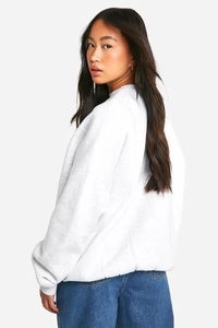 Conception personnalisée gris cendré col rond femmes léopard NYC Applique sweat côtelé poignets femmes sweats à capuche Gym Hoodies pour les femmes - Product Image 2