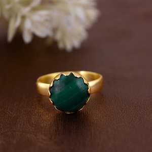 Best New Design Boho Malachite Gemstone <b>Ring</b> Dainty Brass Jewelry Women 18K Gold Plated Vintage Solitaire <b>Rings</b> Wholesale/OEM - Product Image 4