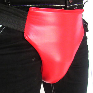 ชุดป้องกันขาหนีบหนังวัวแท้สีม่วงสำหรับชกมวยอุปกรณ์ป้องกันขาหนีบแบบออกแบบได้ตามต้องการ - Product Image 2