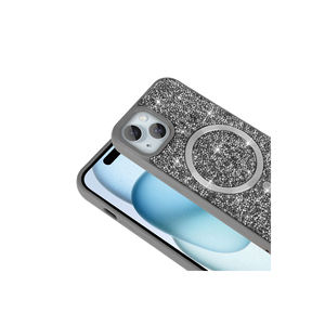 Coque en silicone JoieCreatif Mosaic Luxury Diamond Design pour MagSafe pour iPhone 14 Plus, protection anti-traces de doigts en PC - Product Image 4