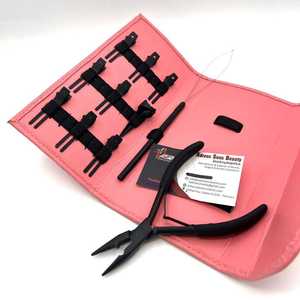 Pince à microbilles noires mates pour extensions de cheveux, outil de beauté avec impression de logo personnalisée, service OEM - Product Image 5